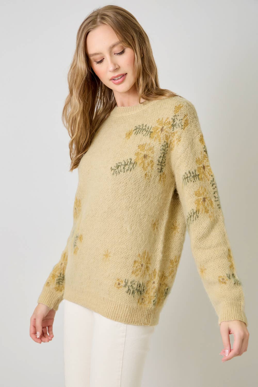 Winter Blues Floral Sweater