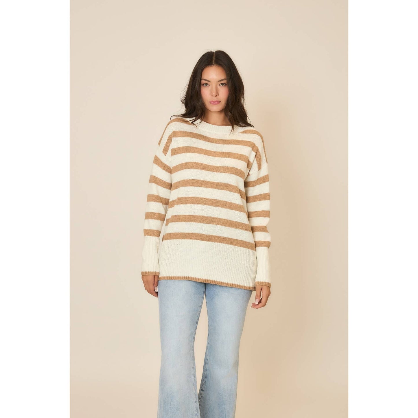 Striped Tunic Knit Sweater
