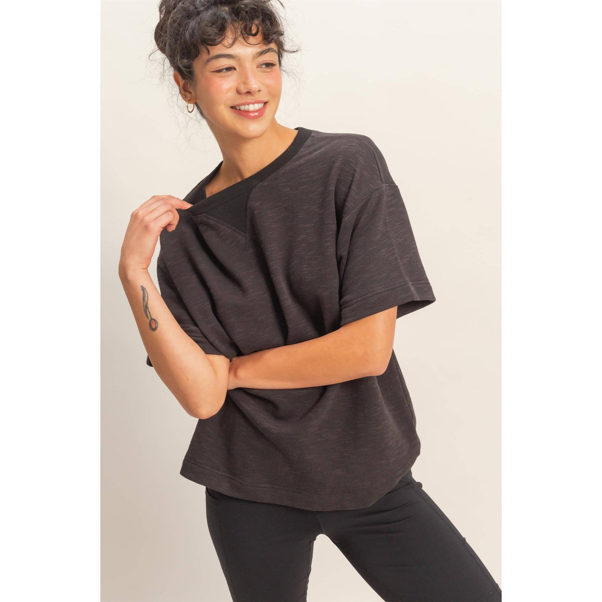 Saige Rolled Sleeve Top