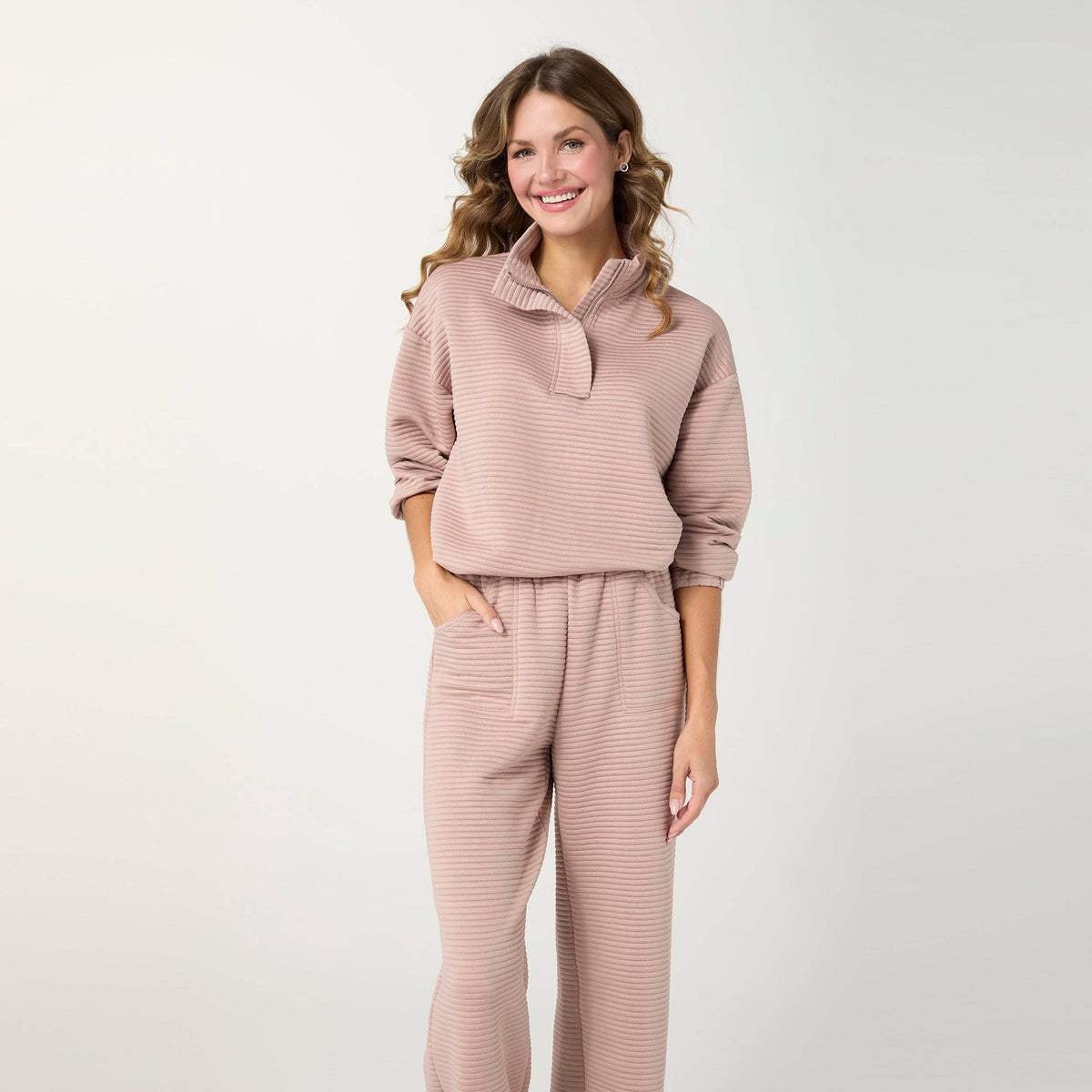 Cozymaxx Quilt Quarter Zip Long Sleeve