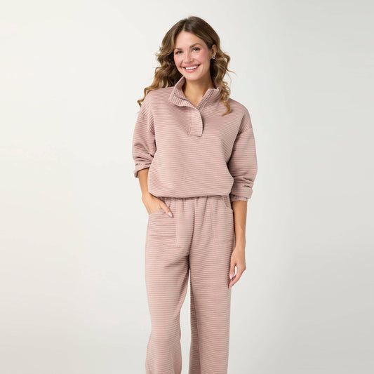 Cozymaxx Quilt Quarter Zip Long Sleeve