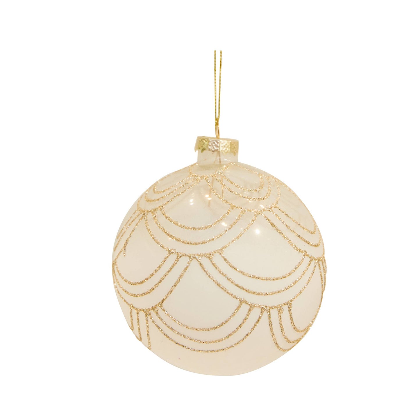 Glass Orn Frost W/ Gold Glitter