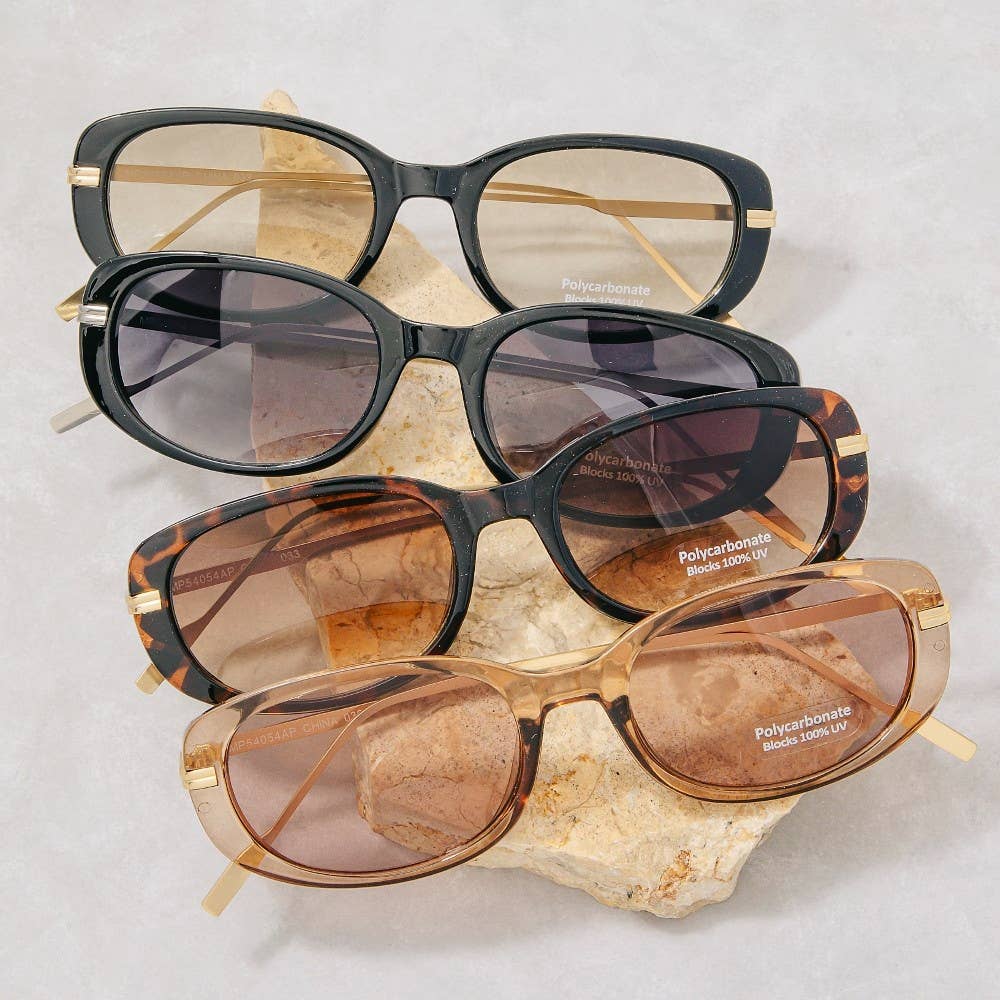 Retro Oval Frame Sunglasses