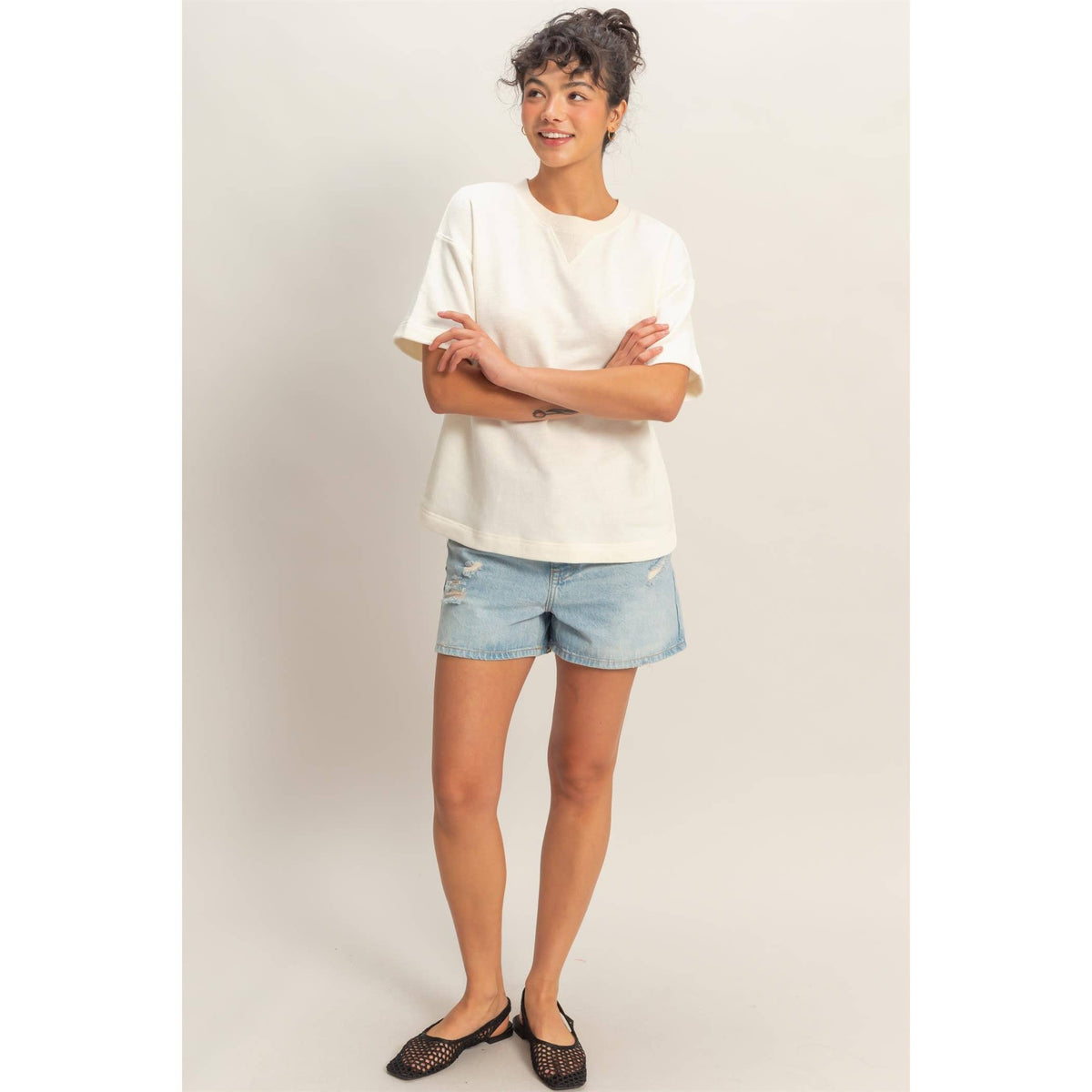 Saige Rolled Sleeve Top