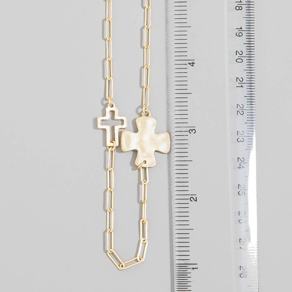 Multi Cross Charms Chain Necklace