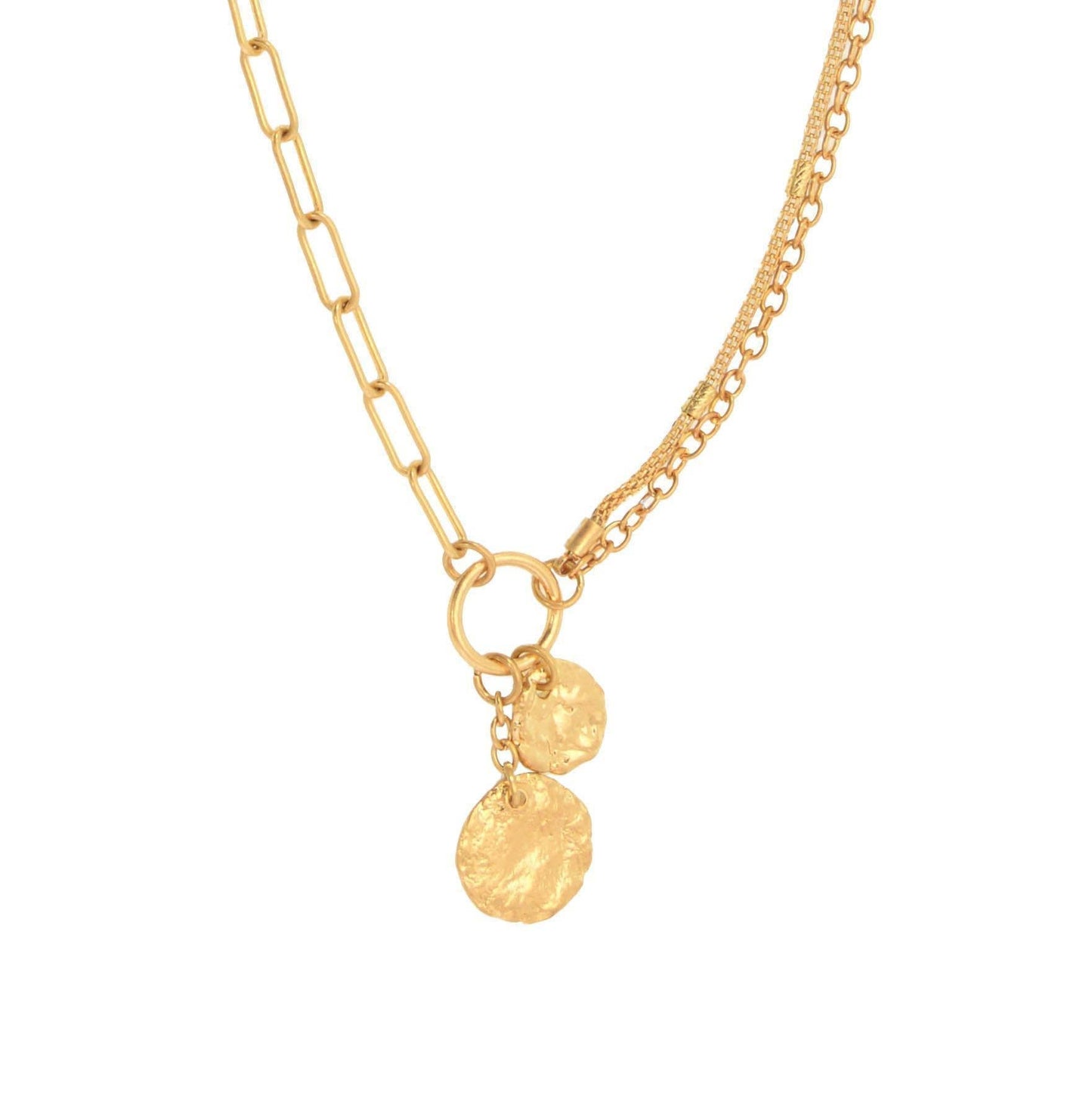 Mixed Chain Drop Pendant Necklace