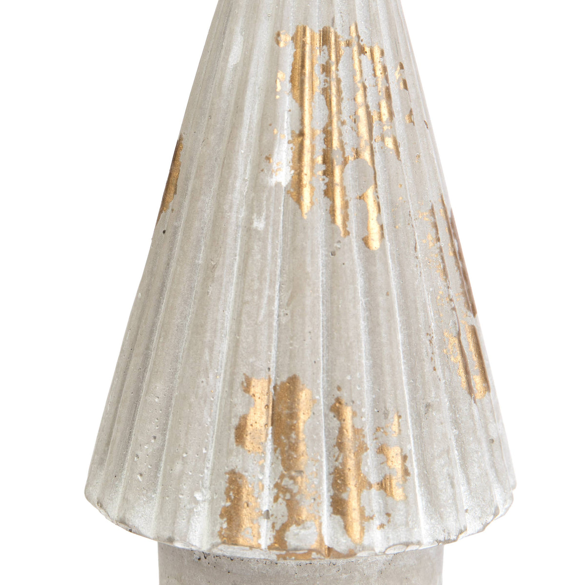 White & Gold Cement Christmas Tree Decor