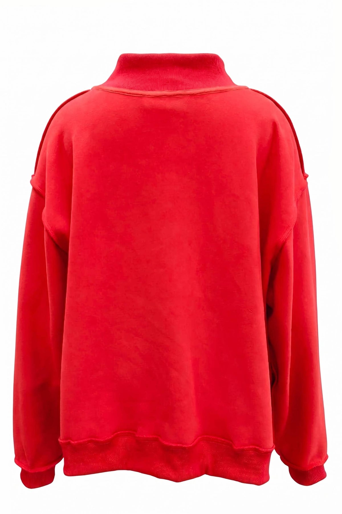 IT2594E-MERRY2 | 'MERRY' Embroidered Mock Neck Sweatshirt