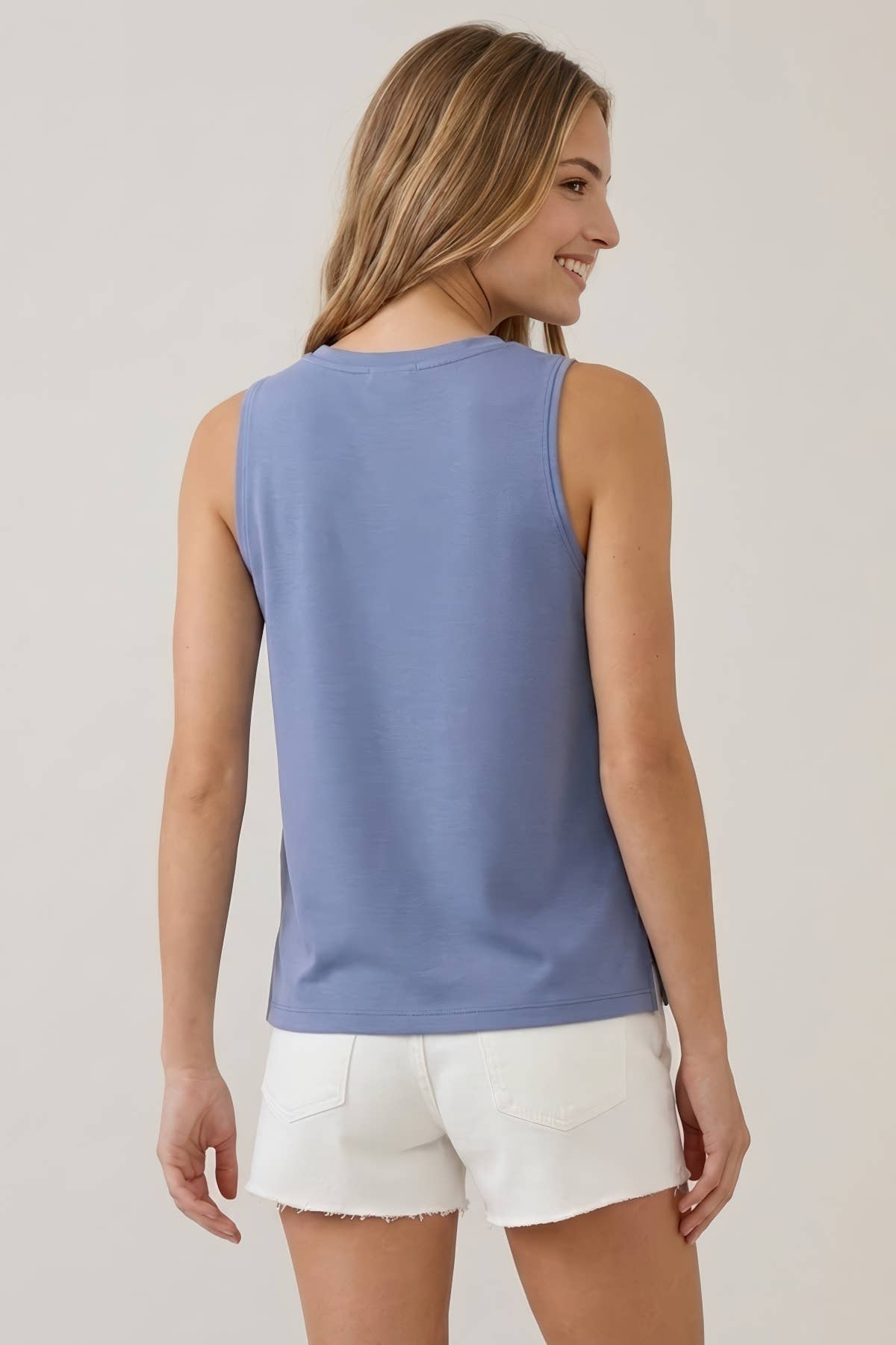 BUTTERY SOFT BRUSHED MODAL SLEEVELESS SWING TOP - 45751T