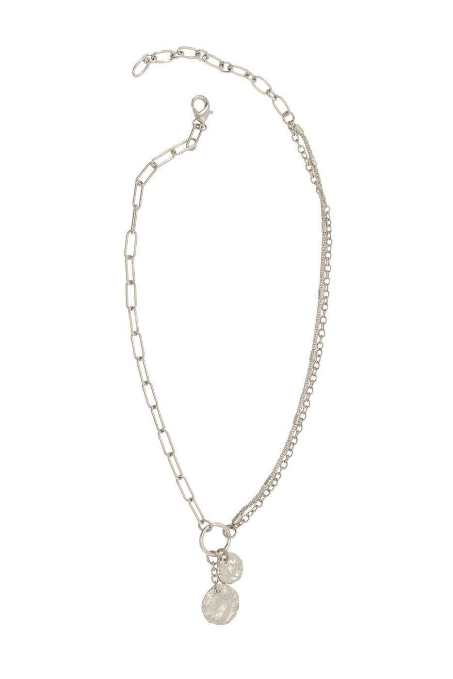 Mixed Chain Drop Pendant Necklace