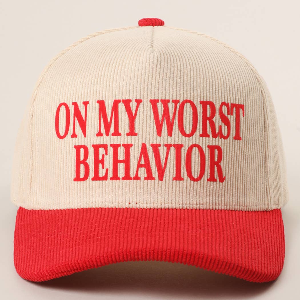 WORST BEHAVIOR Corduroy Trucker