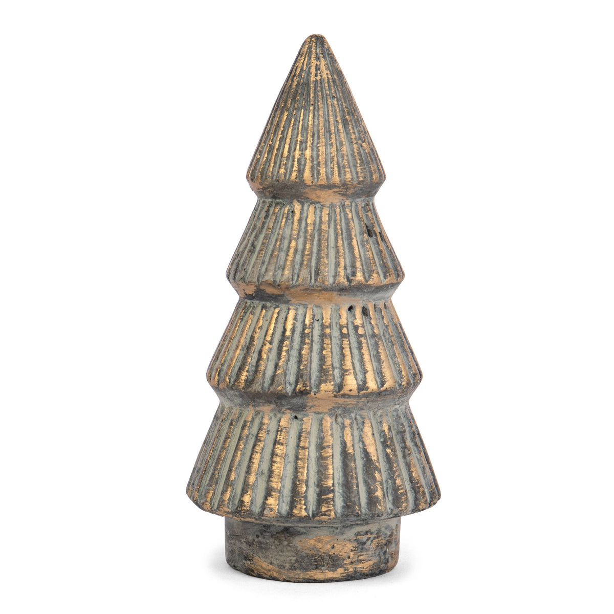Weathered Gold Cement Christmas Tree Decor