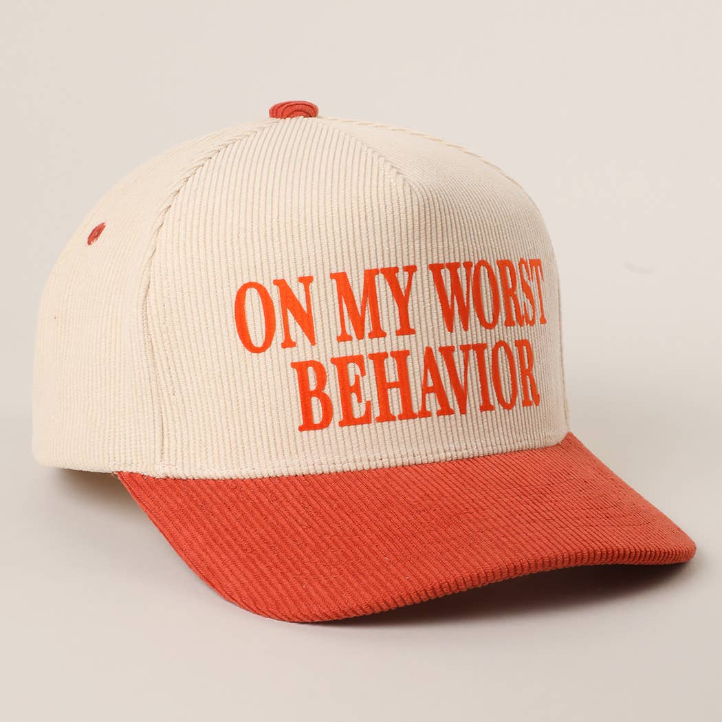WORST BEHAVIOR Corduroy Trucker