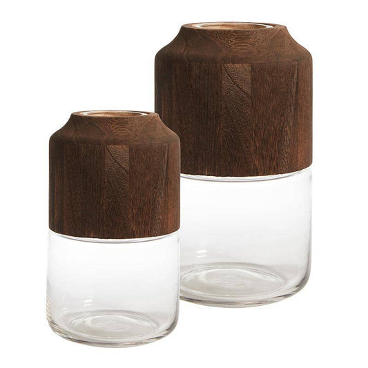 Wood & Glass Accent Vases
