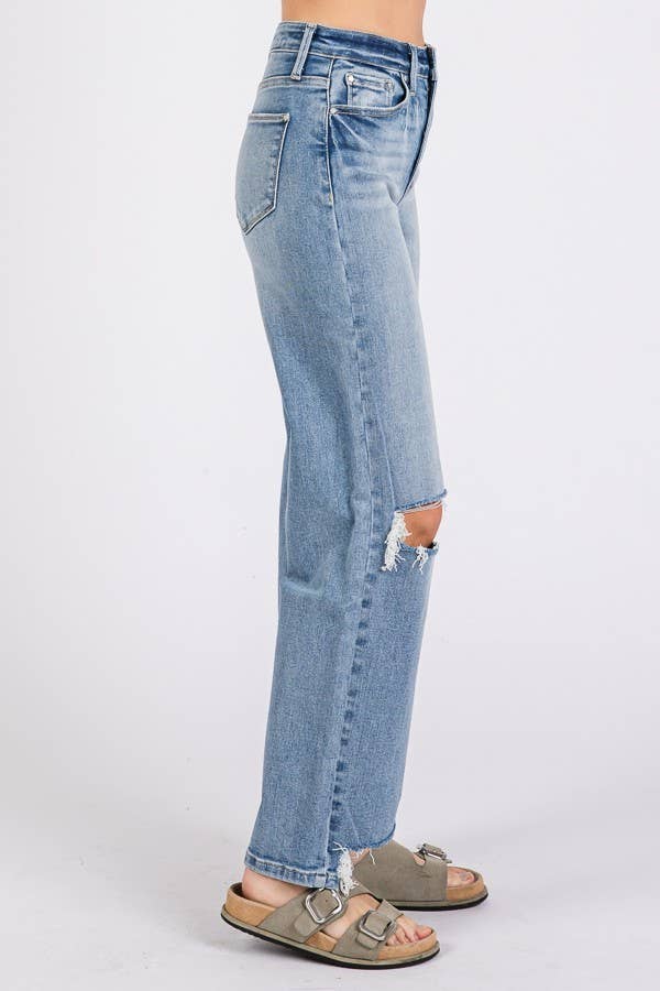 Taylor Distressed Crop Denim
