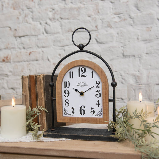 Wood & Metal Tabletop Clock