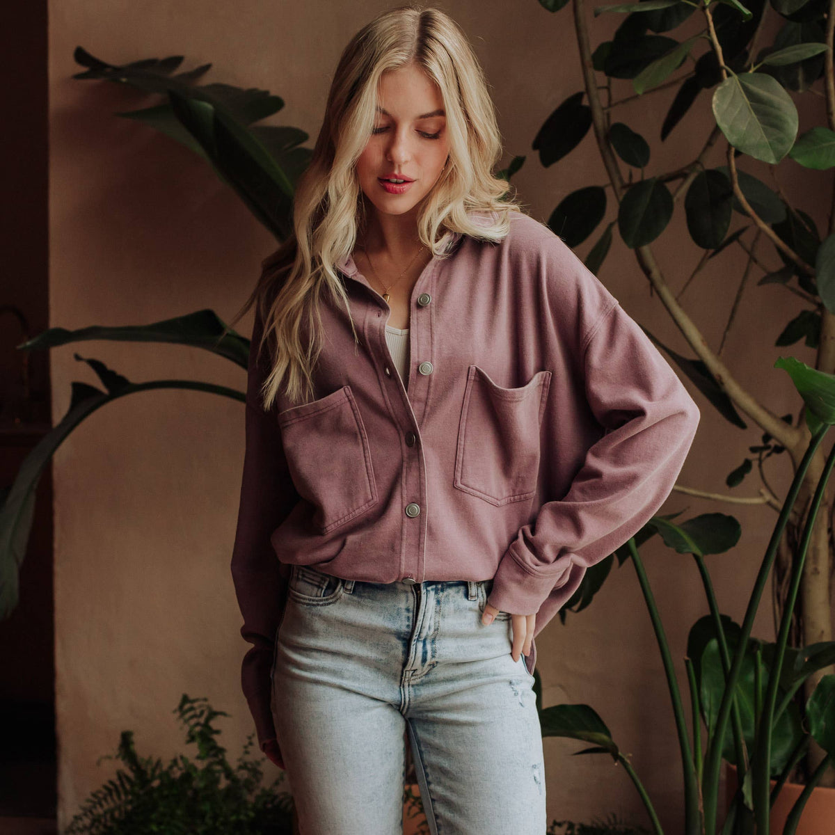 Lovely in Lavendar Button Up