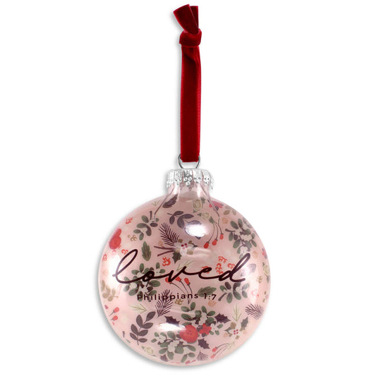 LCP Christmas Ornament Half Dome Print Loved