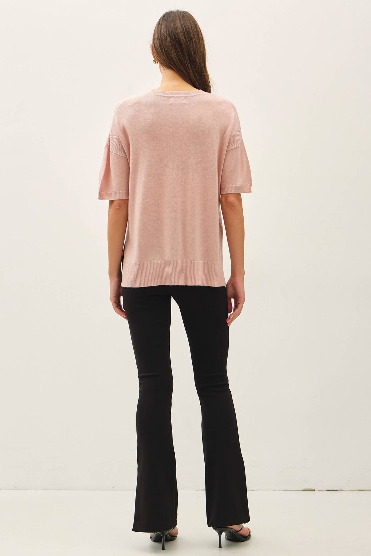 Side Split Shortsleeve Sweater