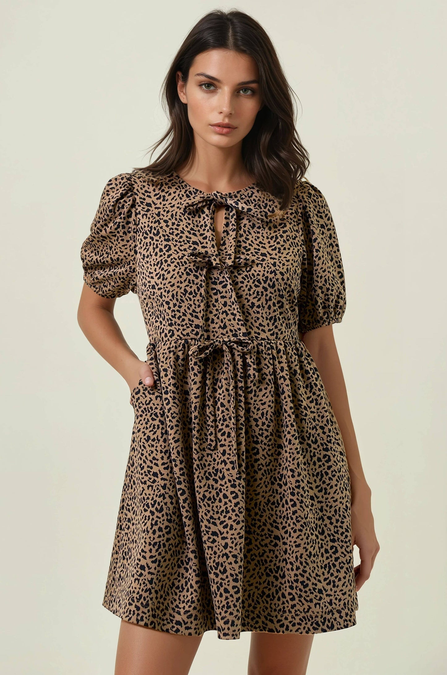 Bow Babe Leopard Dress