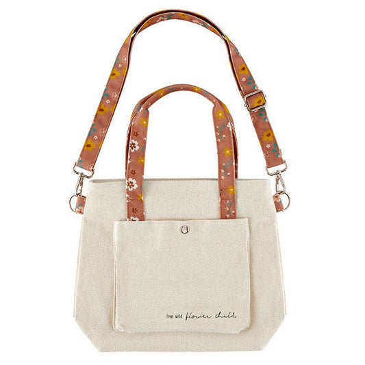 Canvas Crossbody Tote - Flower Child