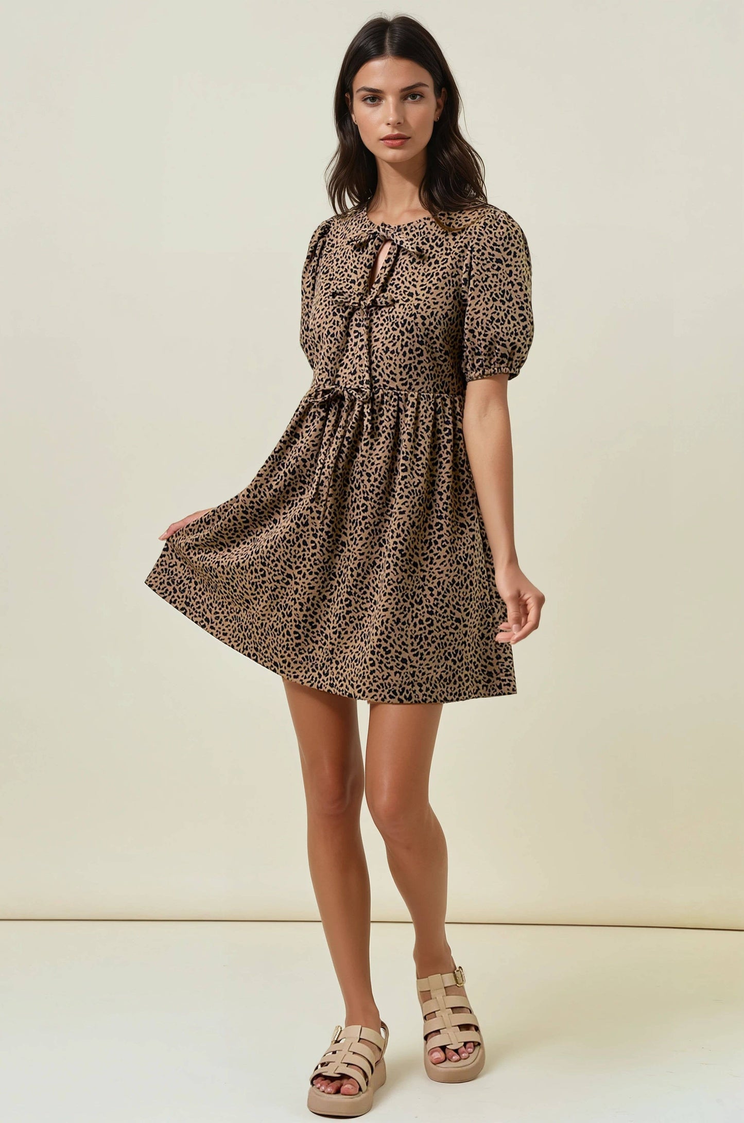 Bow Babe Leopard Dress