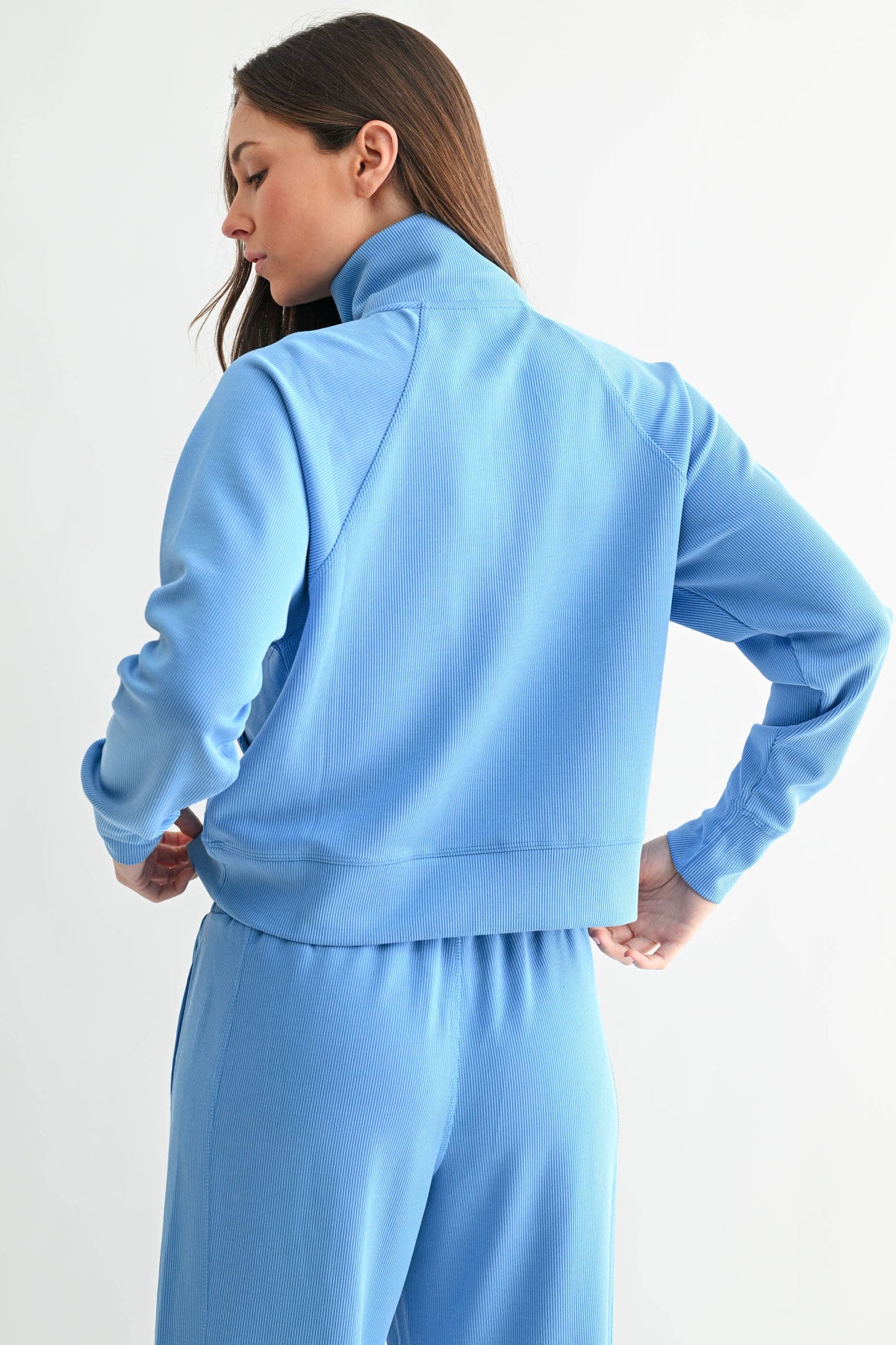 Luxe Sand Ribbed 1/4 Zip Sweater