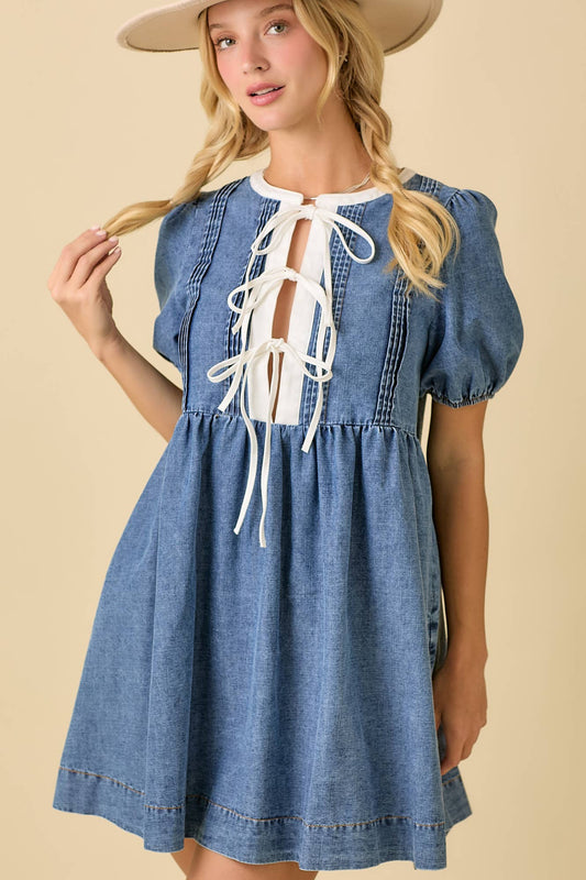 Class Till Kickoff Denim Dress