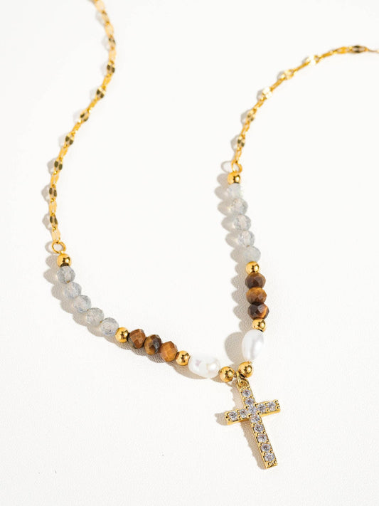 Lumiere 18K Gold Cross Necklace