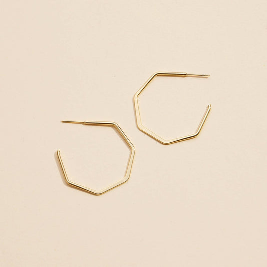 Geo Silver Hoops
