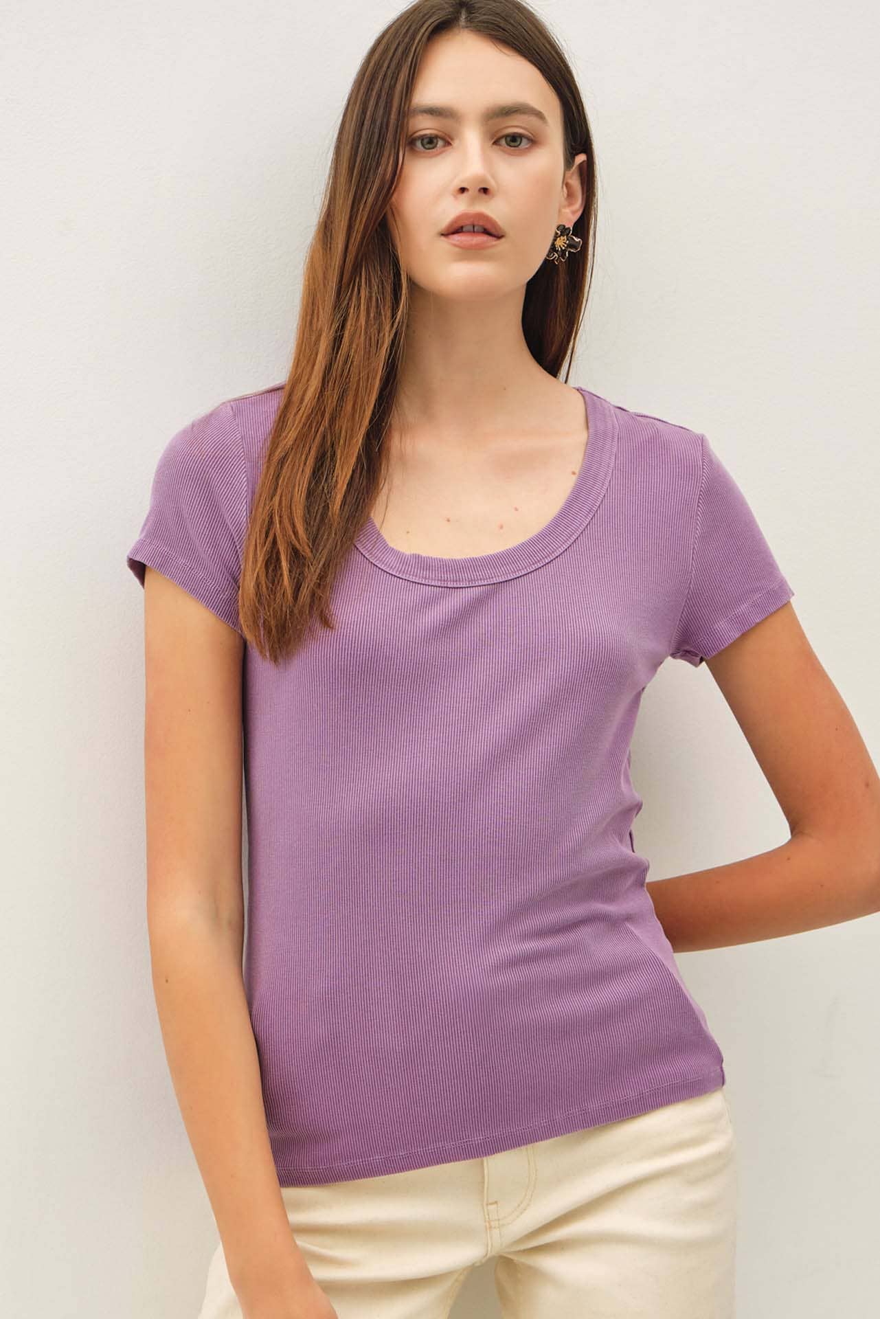 [NEW SHADE]ULTRA SOFT BASIC SCOOP NECK BABY TEE