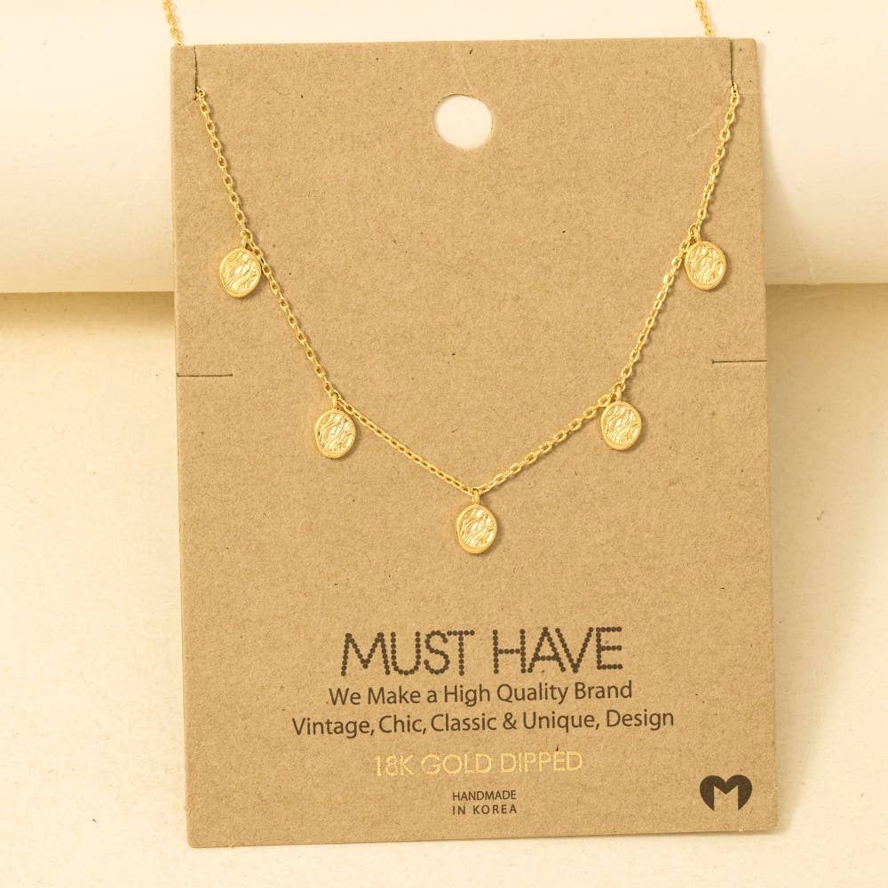 Gold Dipped Mini Eye Of Horus Station Charms Necklace