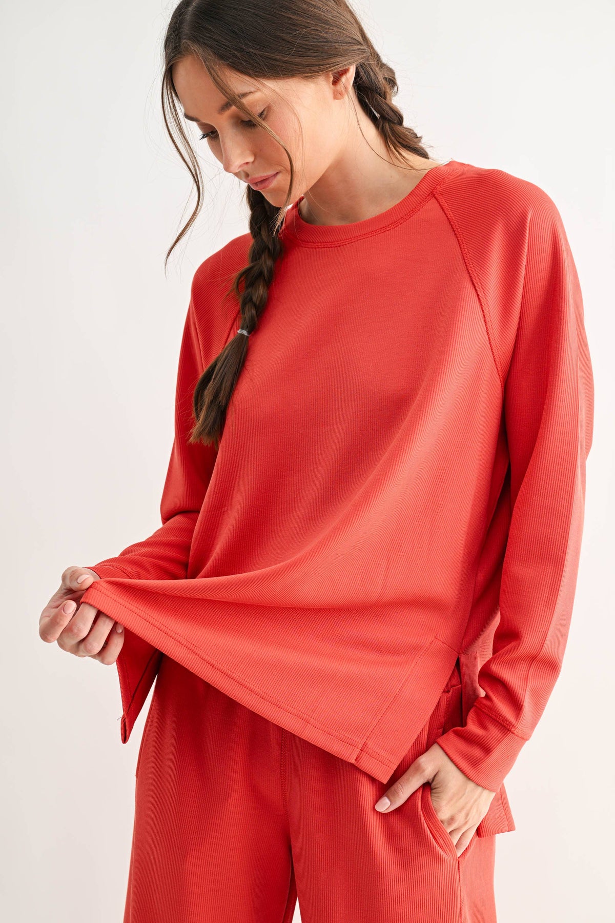 Luxe Sand Raglan Top