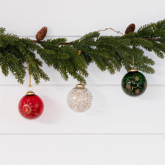 Ornaments - Glass, Red, Clear, And Green