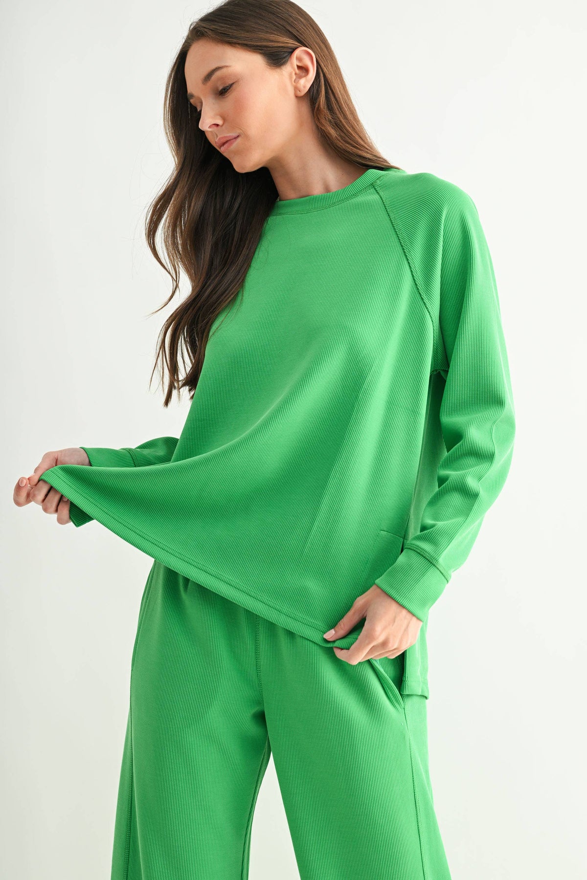 Luxe Sand Raglan Top