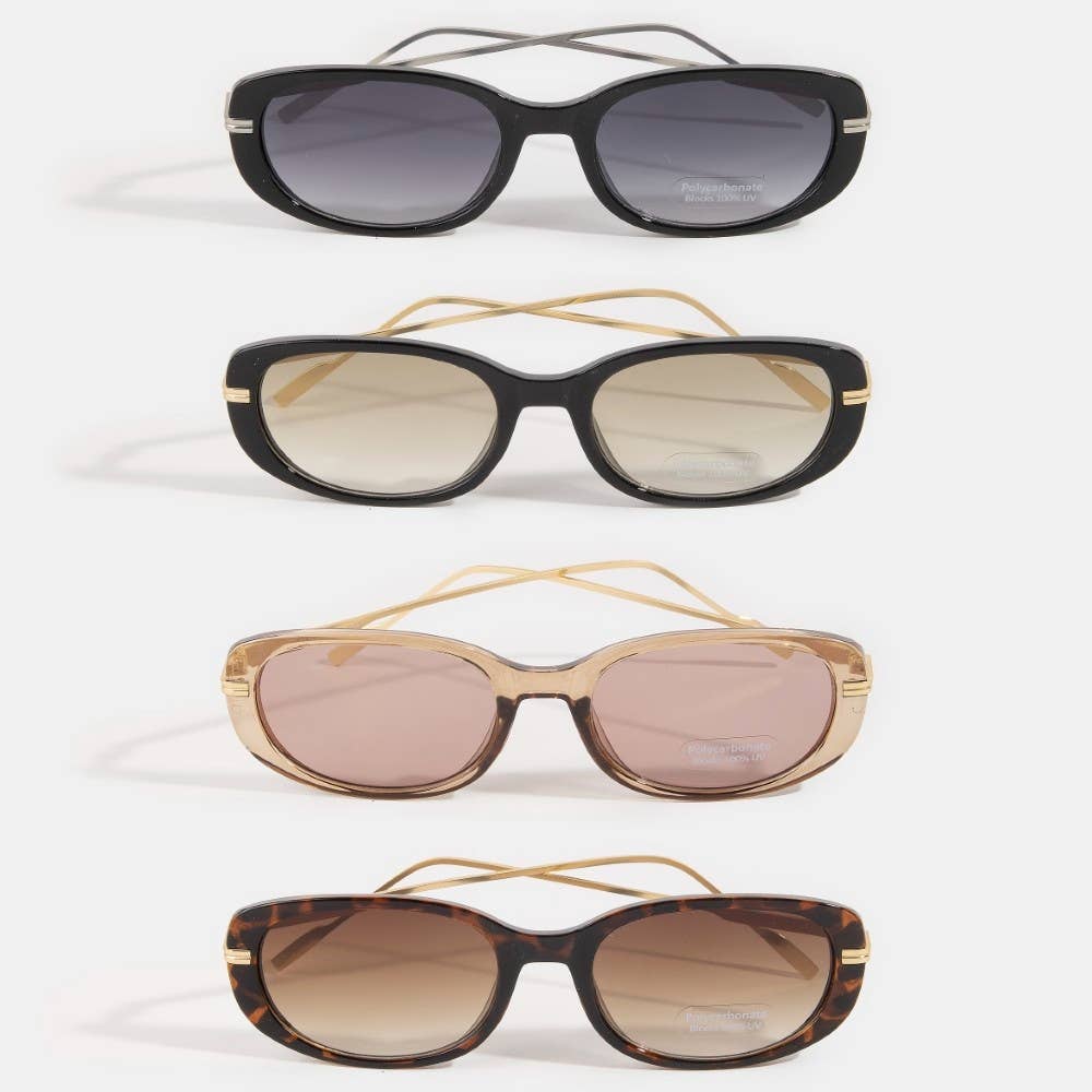 Retro Oval Frame Sunglasses