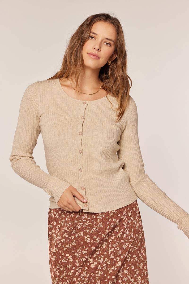 Rusty Ribbed Button Up