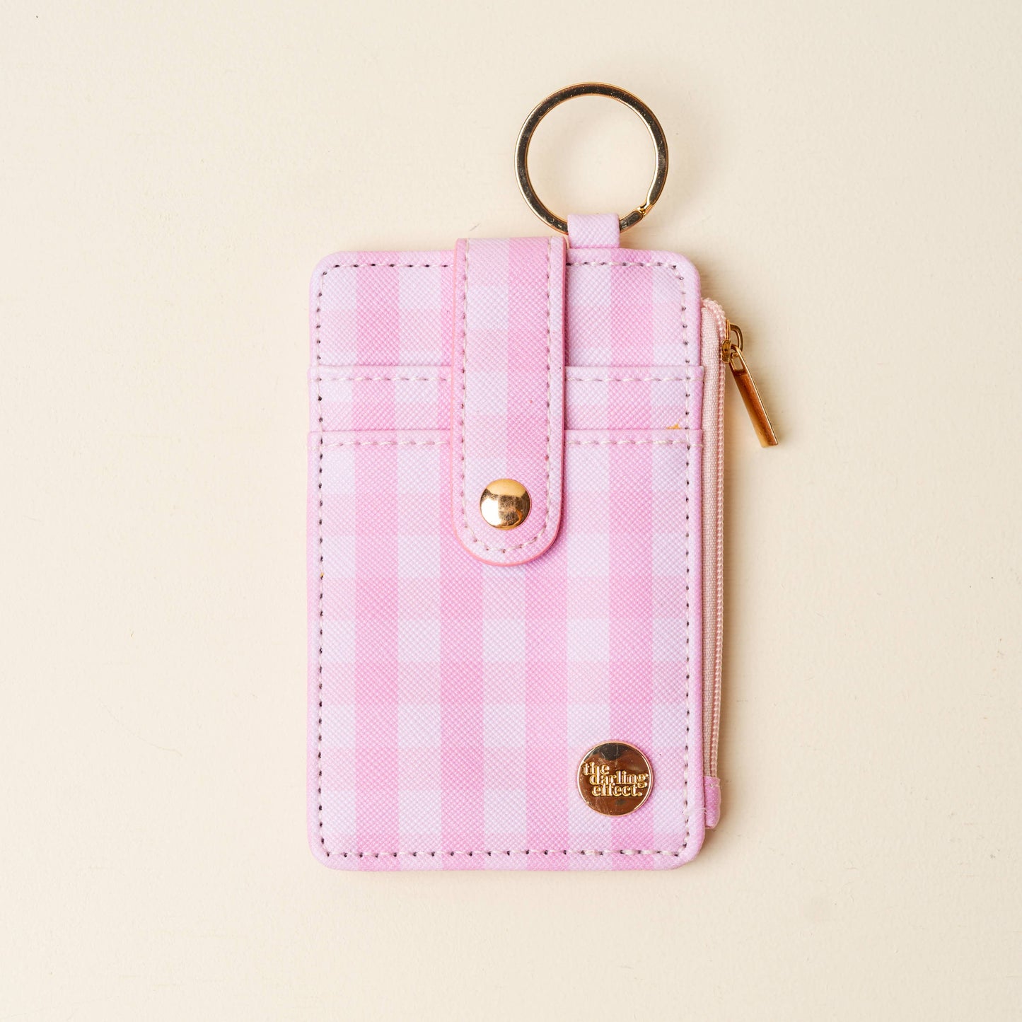 Keychain Wallet-Gingham Pink