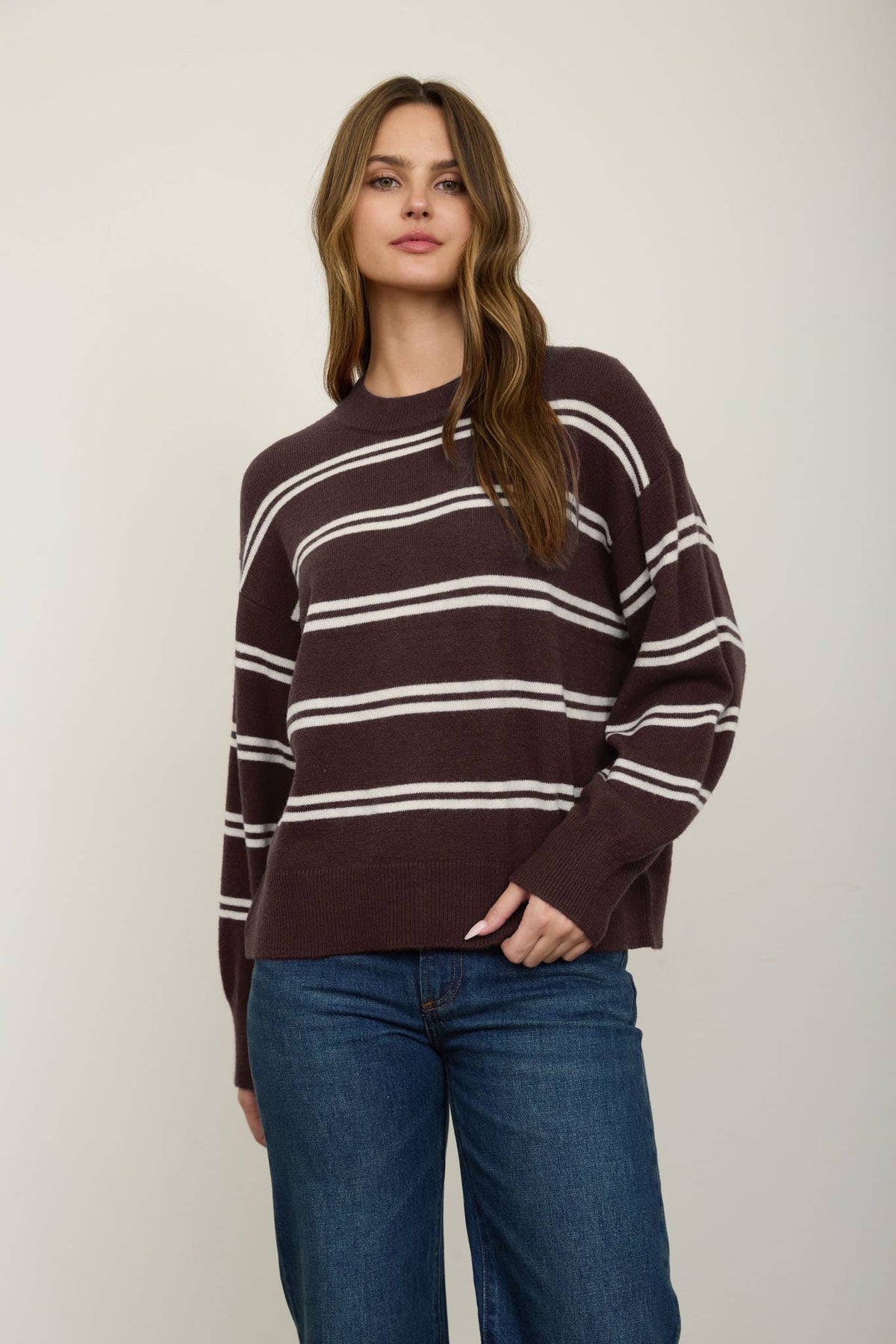 Somethin bout Falling Striped Sweater