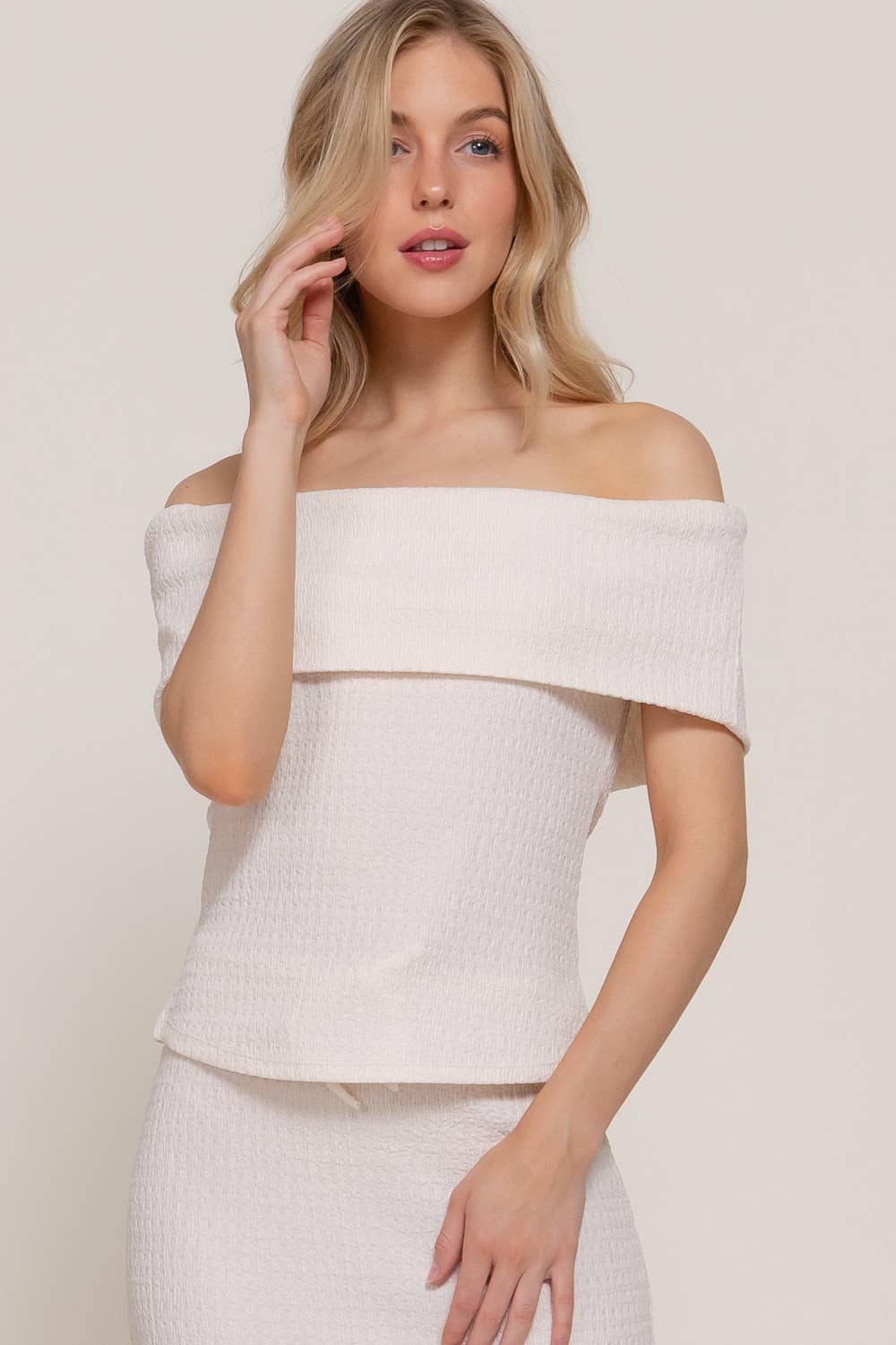 Come Sail Away Off Shoulder Top