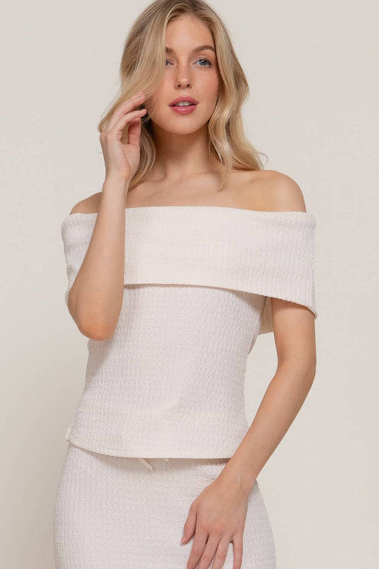 Come Sail Away Off Shoulder Top