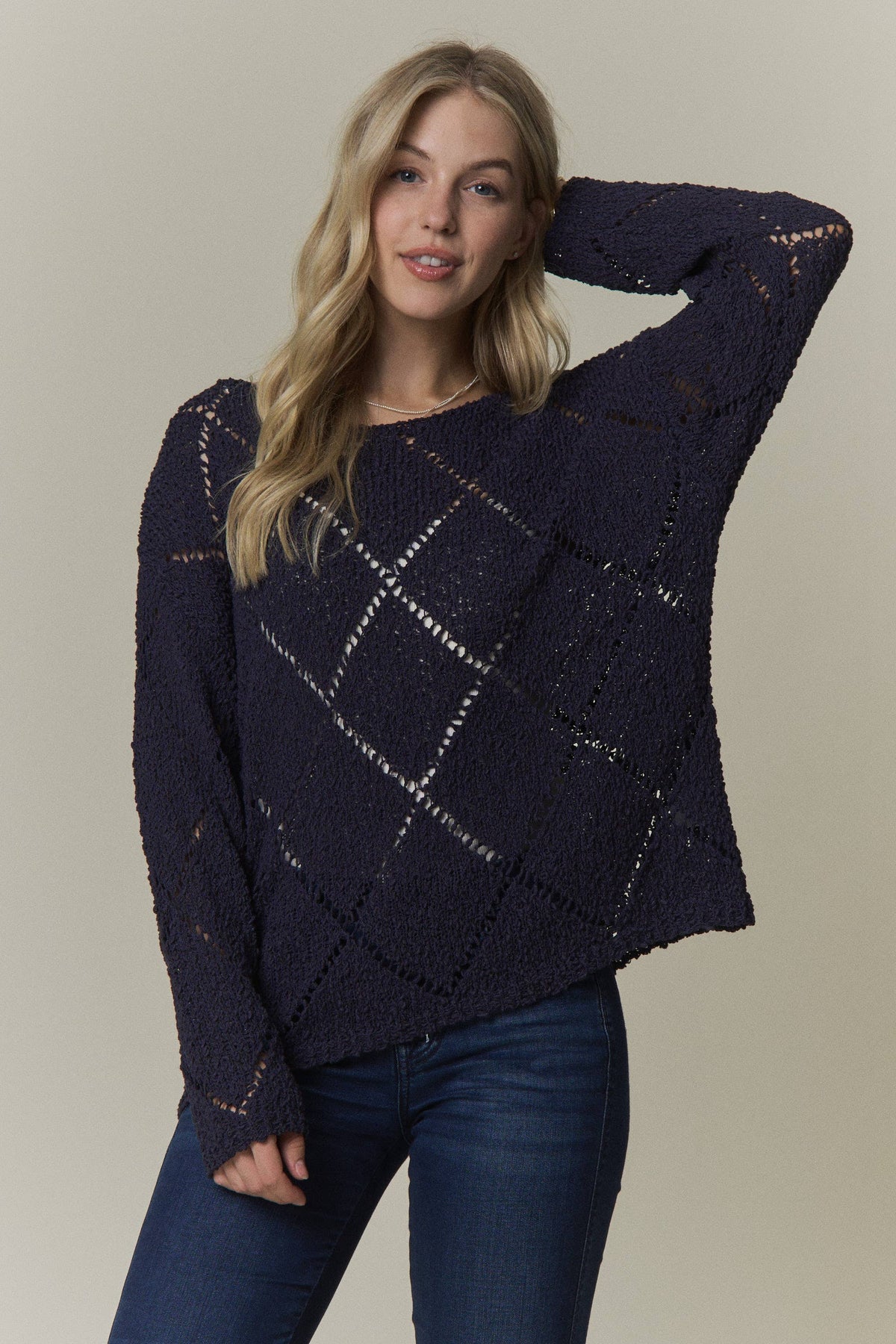 Falling for You Diamond Knit Sweater