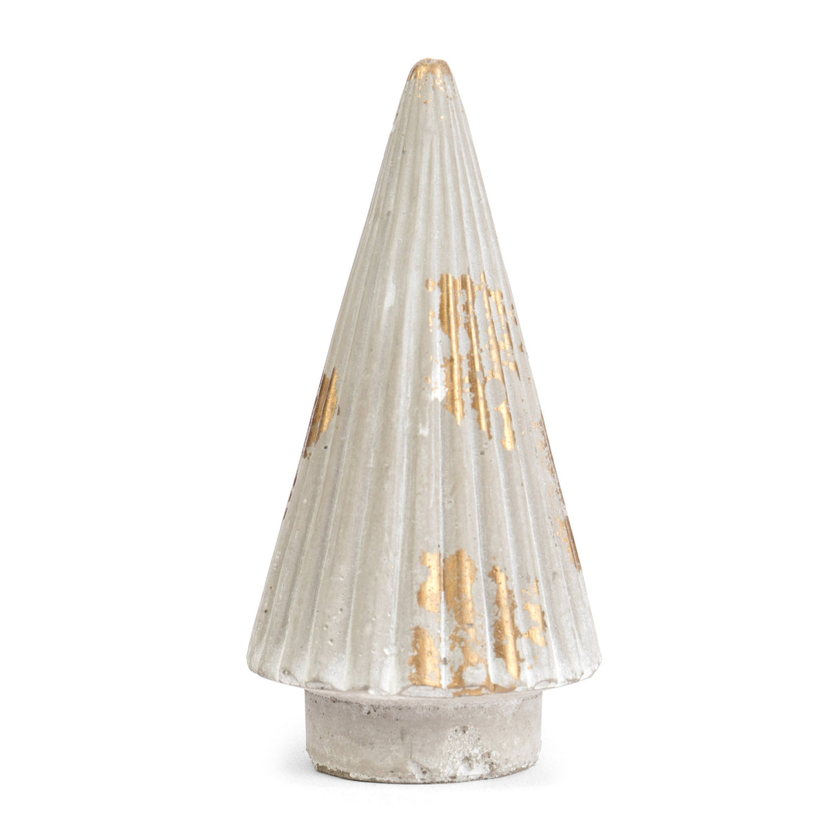 White & Gold Cement Christmas Tree Decor