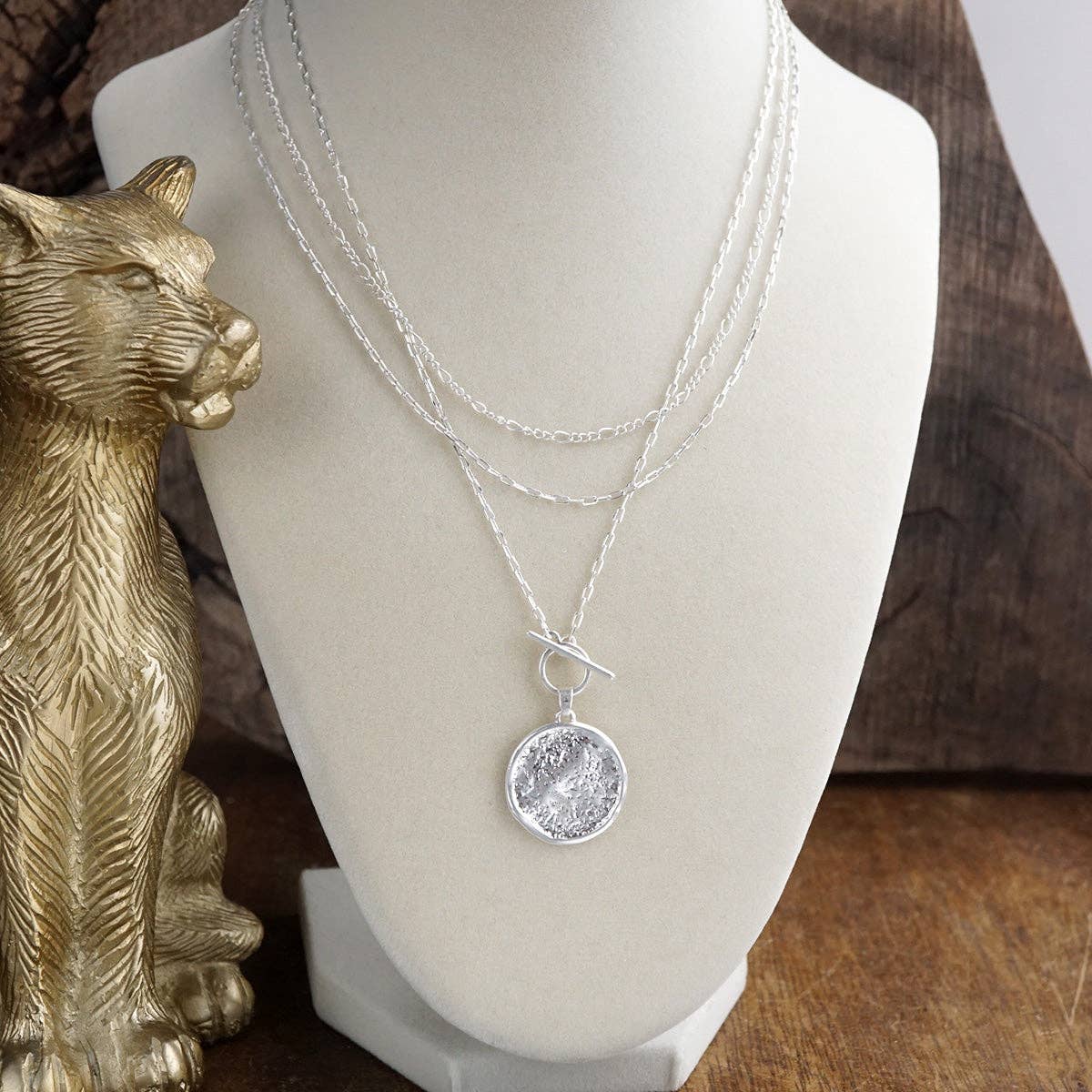Moonphase Relic – Layered Coin Toggle Necklace