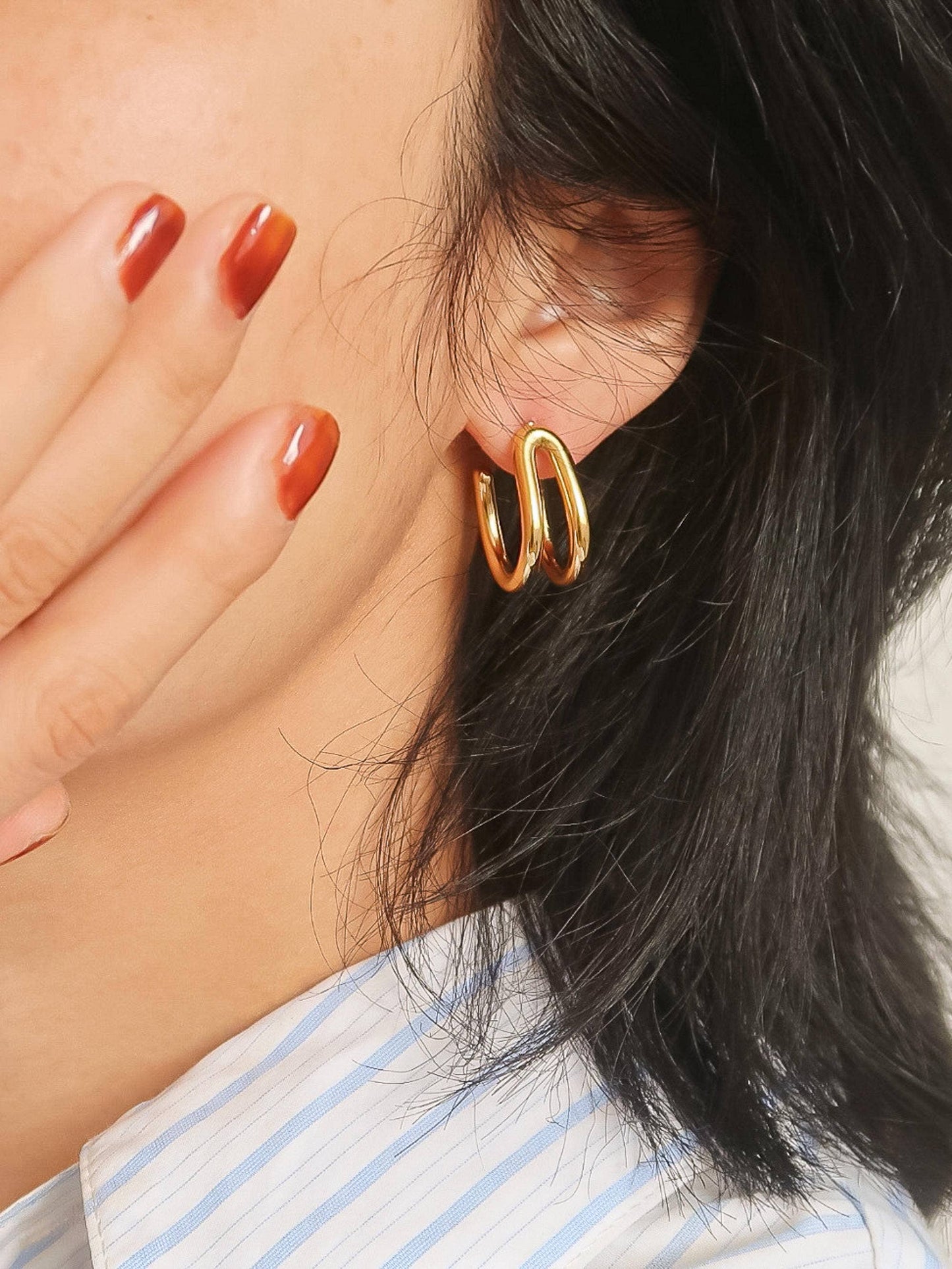 Lucille 18K Gold Hoop Earrings