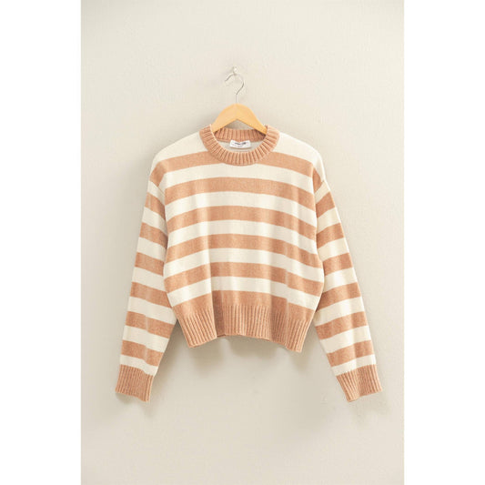Cuddly Vibes Striped Sweater
