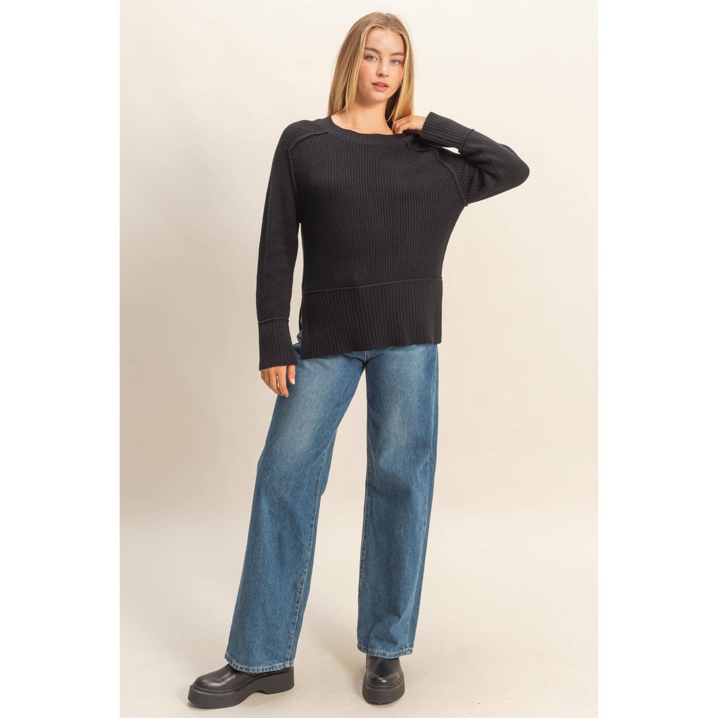 Chiara Side Slit Sweater