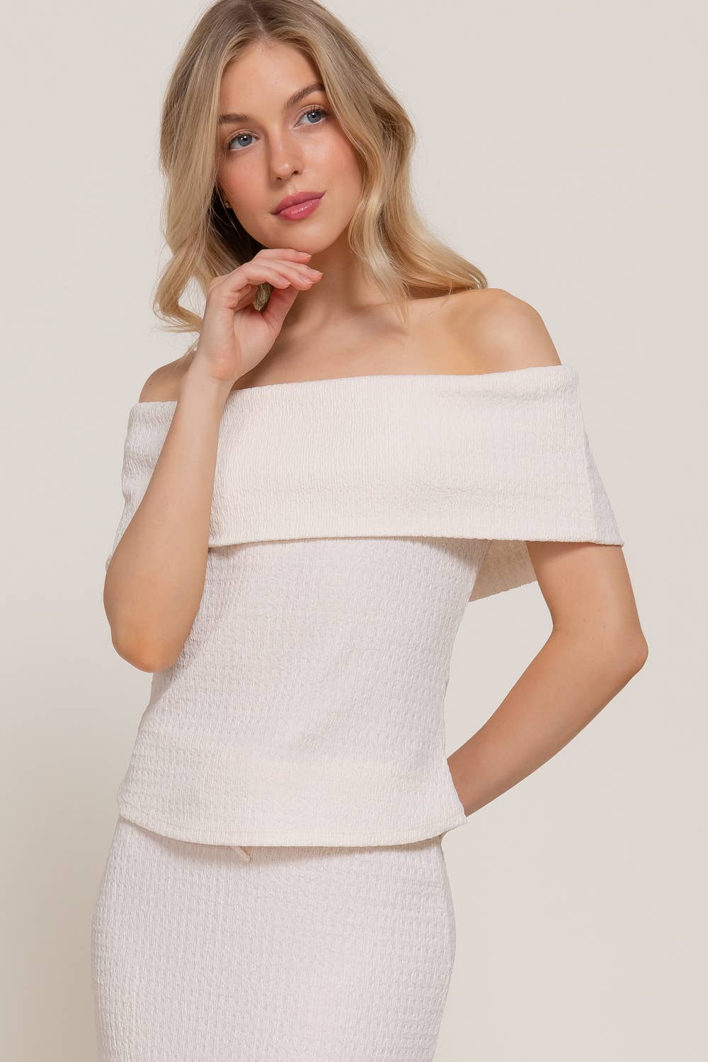 Come Sail Away Off Shoulder Top