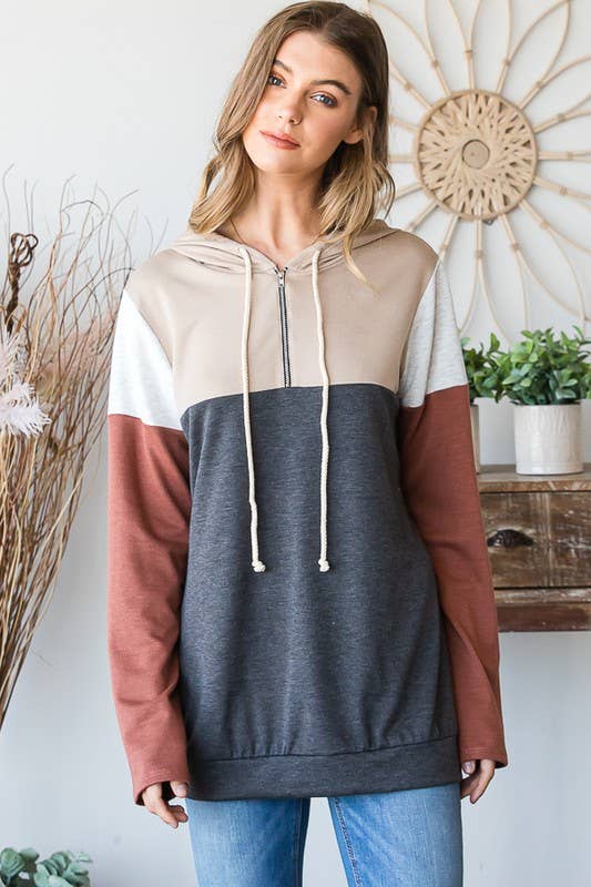 Cozy Colorblock Hooded Pullover