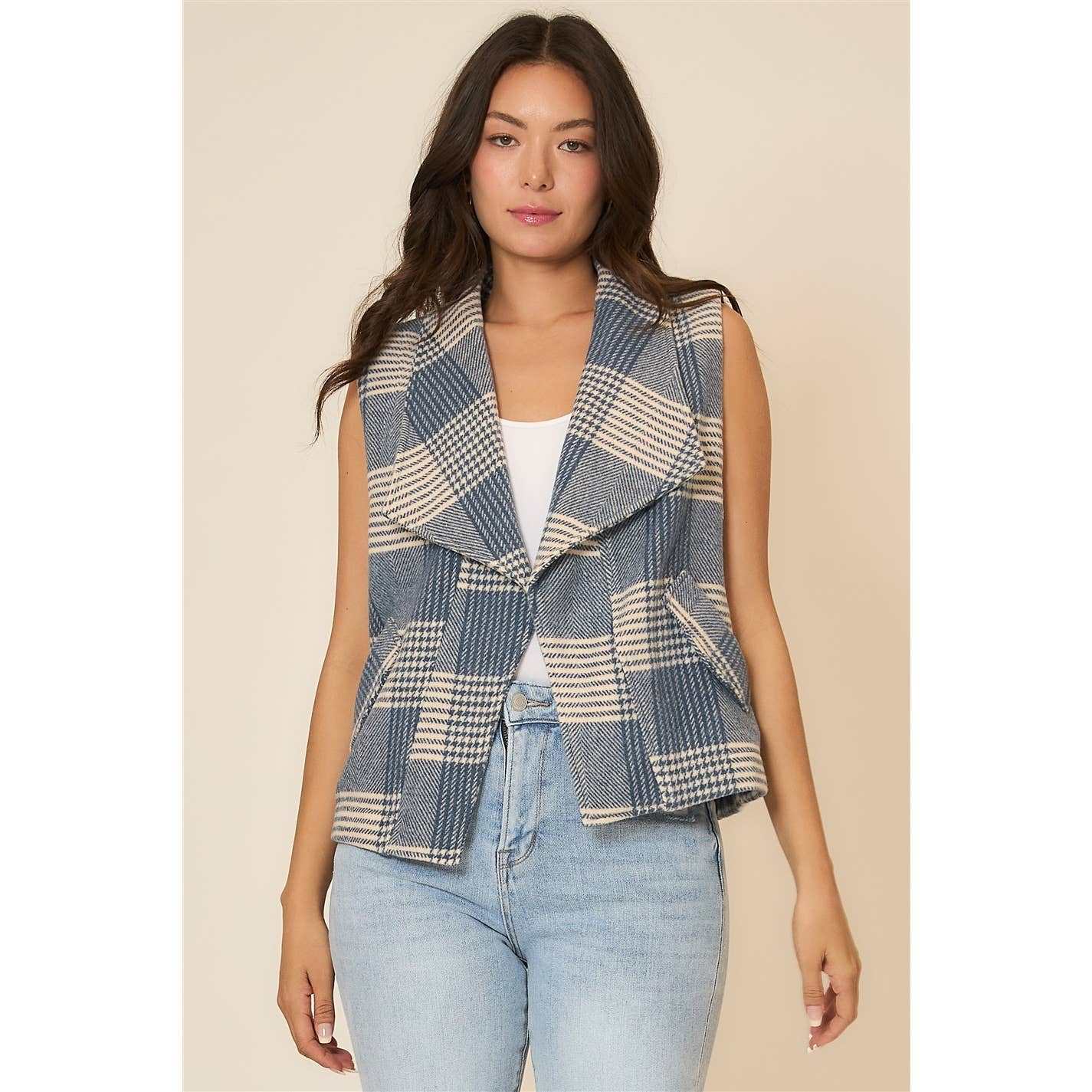 Winter Blues Plaid Vest